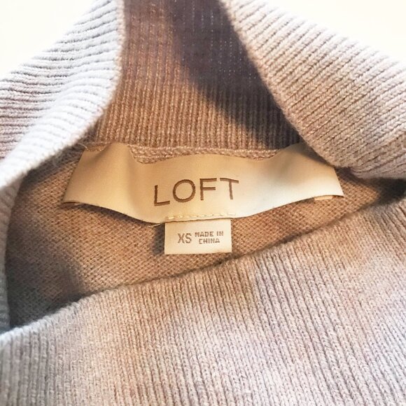 LOFT Mock Neck Lilac Purple Ruffle Long Sleeve Pullover Sweater Top Womens XS - Picture 4 of 8